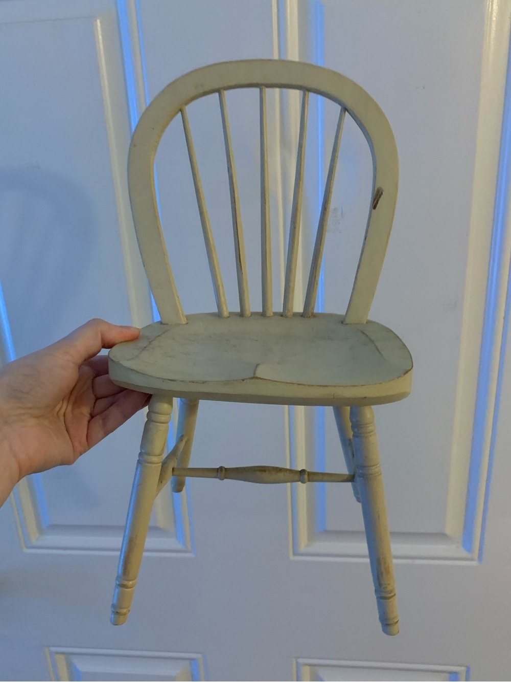 Wooden Spindle Back Chair Doll or Teddy Bear Size Country Spindles 12” Tall